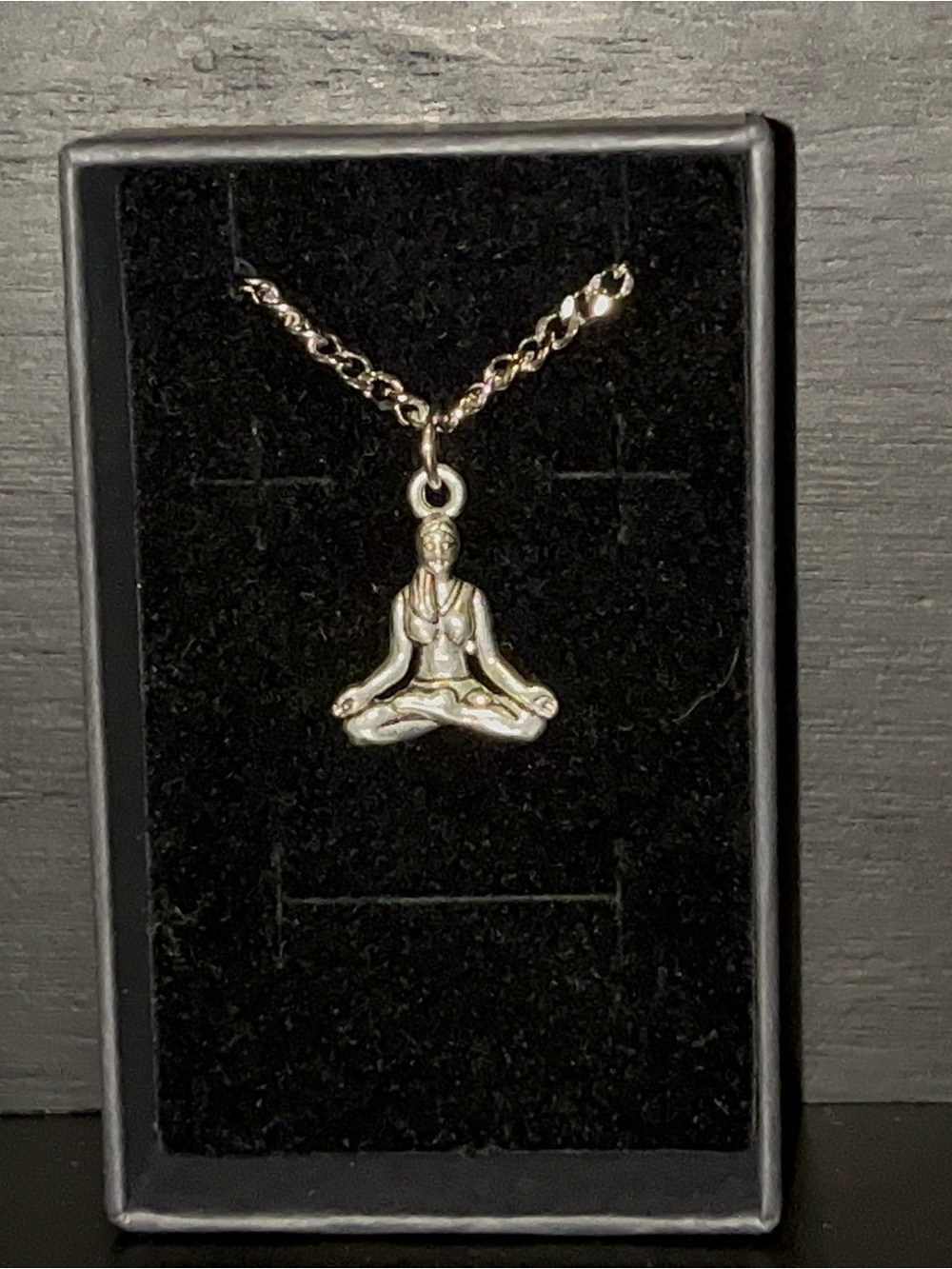 Sterling Silver Yoga Pose Pendant Necklace - Silver